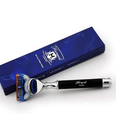 Premium 5-Blade Razor with Black Resin Handle - Perfect for Wet Shaving | International Shipping Available - Buy Online on GoSupps.com