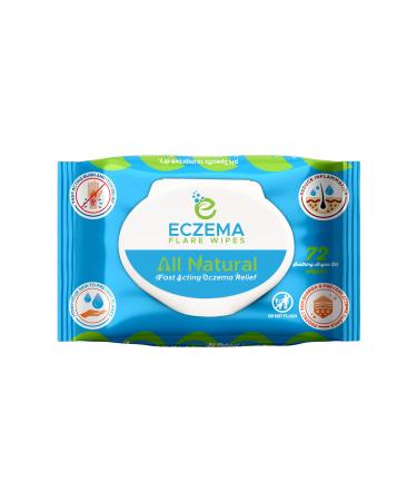 Eczema Flare Wipes - All-Natural Fast Acting Eczema Relief Reduced Inflammation and Protected Skin Barrier Soothes and Prevents Future Flares pH-Balanced and Convenient On-The-Go Solution - 72ct.