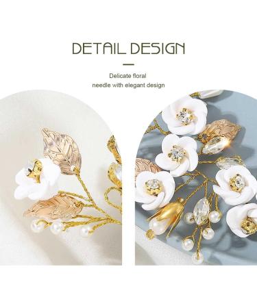 Unicra Flower Bride Wedding Hair Vine Gold Crystal Bridal Headband Leaf Headpiece Hair Accessories for Bridesmaid and Women Gold Silver Rose - Buy Online on GoSupps.com