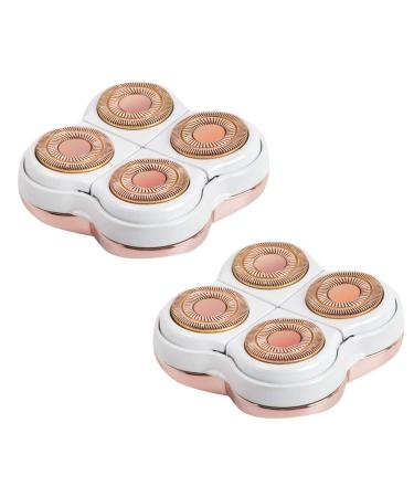 Back hair remover replacement head compatible with electrical leg razing for women rose gold 2 pieces shea butter wax pearls pink a) a rose