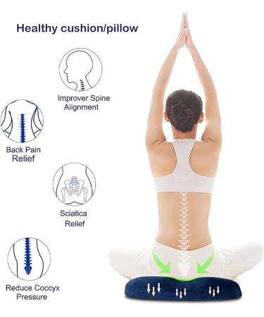 Hemorrhoid Pillow Wheelchair Cushions Premium Memory Foam Washable Donut Seat Cushion for Tailbone Pain Back Pain Relief Blue - Buy Online on GoSupps.com