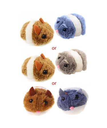 GUOJFEN Pull String Mouse Vibrating Movable Interactive Toy Fluffy Plush Mice for Cats Kitten Pets