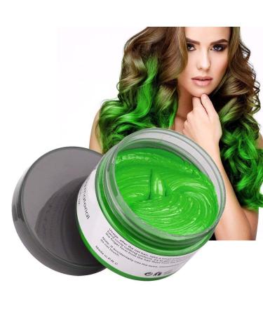 MOFAJANG Hair Coloring Dye Wax, Temporary Hairstyle Cream 4.23 oz, Hair Pomades, Natural Hairstyle Wax for Men and Women Party Cosplay (Green)