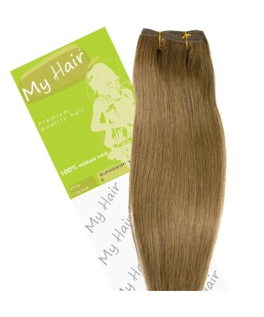 My Hair 14 inch Colour 6 Euro Weft Hair Extensions 6 14 inch / 35.56 cm