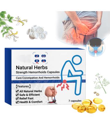 Mixdameny Heca Natural Herbal Strength Hemorrhoid Capsules Heca Hemorrhoid Capsules Hemorrhoid Suppository Rapid Relief (7 Pcs/1 Box)