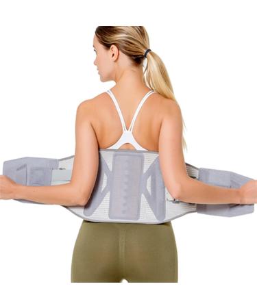 Lower Back Support Strap Corset Spine Back Posture Corrector Relief Low Back Pain Protection Decompression Tropical (Color: Grey Size: XX-Large) (Grey XX) favorite gift lofty ambition