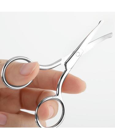 WLLHYF 3 Pcs Nose Hair Scissors Facia Eyebrow Mustache Ear Hair Grooming Trimming Scissors Stainless Steel Professional Small Beard Nail Cuticle Eyelashes Beauty Scissors for Men Women(Silver) - Buy Online on GoSupps.com