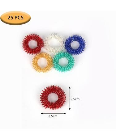 ZDF 25-Piece Finger Massage Rings - Spiky Sensory Stress Reducer Acupressure & Osteoarthritis Relief - 5 Color Options - Buy Online on GoSupps.com