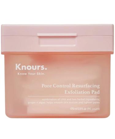 Knours. Pore Control Resurfacing Exfoliation Pad Hydrating & Sebum Control with Plant Extract 90 Count (175ml 5.9 fl.oz.) K-Beauty Skincare