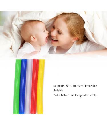 5pcs BPA-Free Baby Teeth Feeding Tubes - Food-Grade Silicone Freezable & Cookable Infant Teething Toys - Buy Online on GoSupps.com