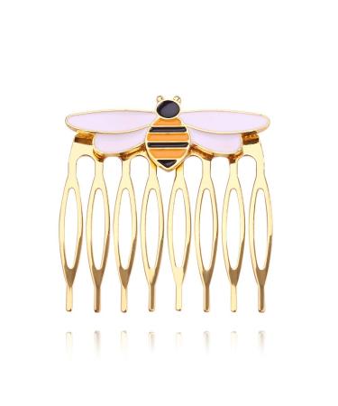 Leikance Bee Hair Clips Women Hair Clips Bee Comb Enamel Hair Accessories