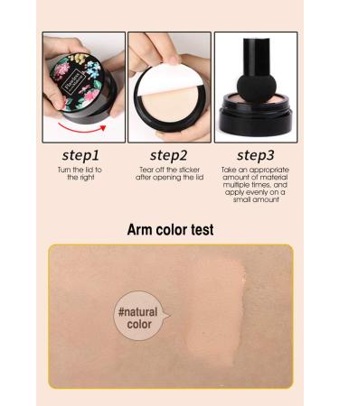 Aooba Air Cushion CC Cream Moisturizing Concealer | Mushroom Head Brush | Waterproof Makeup Foundation | Moisture BB Cream - Flower Variant - Buy Online on GoSupps.com