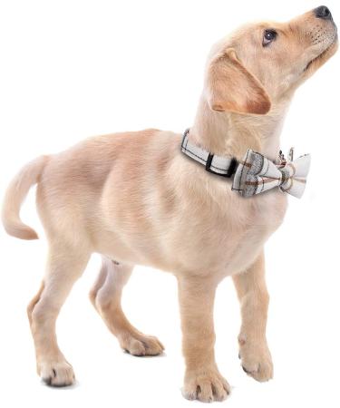 Soft & Comfy Bowtie Dog Collar - Adjustable Bow Tie Collar for Small, Medium, Large Pets - Detachable - Beige (1 Pack) - Buy Online on GoSupps.com