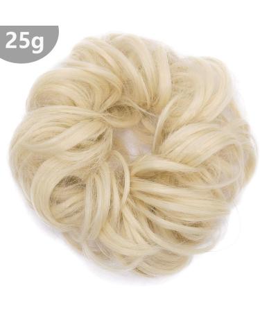 Messy Hair Bun Donut Chignon Updo Scrunchie Hairpiece | Bleach Blond Ponytail Extension 25g - Buy Online on GoSupps.com