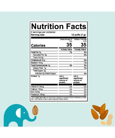 Puffworks Baby Organic Almond Butter Puffs - Gluten-Free, Vegan, Non-GMO, 12 Pack - Buy Online on GoSupps.com