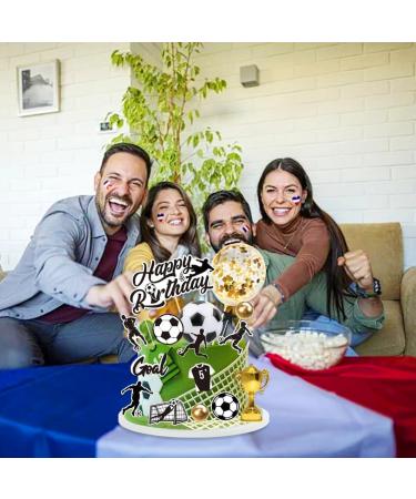 Football Cake Topper Football Cake Decorations Football Theme Birthday Cake Toppers for Boys Green Football Party Cake Cupcake Topper Personalised Kids Men Sports Theme Party Supplies - Buy Online on GoSupps.com