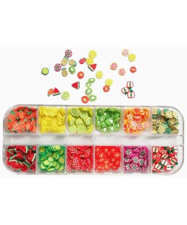 UUYYEO 2 Boxes 3D Clay Nail Art Slices - DIY Nail Art Supplies with Assorted Flowers and Fruit Slices - Buy Online on GoSupps.com