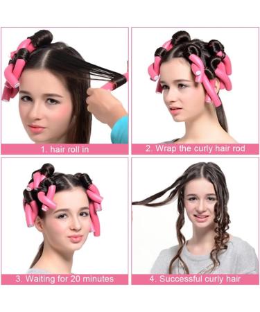 30 PCS Flexible Hair Curlers Flex Rods Flexible Curling Rod Flexible Curling Rollers Curling Rods Hair Rods for Sleeping Styling Hairdressing Pink - Buy Online on GoSupps.com