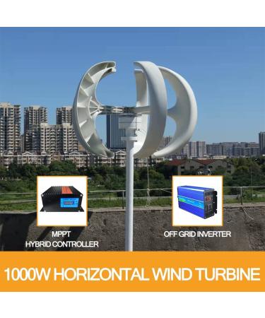 Wind Turbine 1000W Wind Turbine 12v 24v Vertical Axies Wind Generator Small Windmill Energy With MPPT Charge Controller Homeuse (Color : Blue Size : TURBINE ONLY_24V) - Buy Online on GoSupps.com