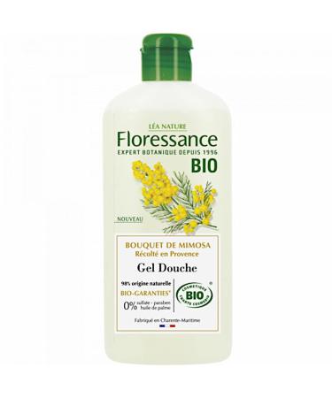 Floressance shower gel organic Mmosa bouquet without palm oil certified Bio Cosmos Organic 100 vegetable 250 ml