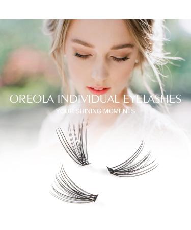 Oreola Cluster Eyelashes - Volume 0.1C Mixed Lashes 10D & 20D | Natural Reusable Individual False Eyelash Extensions (12 Lines 8-14mm) - Buy Online on GoSupps.com