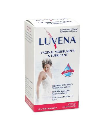 Luvena Moisturizer - Vaginal Moisturizer & Menopause Support for Women - Feminine Intimate Dryness, Redness, Irritation, Burning Symptom Relief - Water Based, Paraben & Glycerin Free - (2 Pack) 6 Count (Pack of 2)