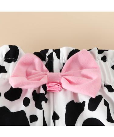 UUAISSO Baby Girls Cow Print Ruffled Long Sleeve Top and Pants Set - 12-18 Months (Pink) - Buy Online on GoSupps.com
