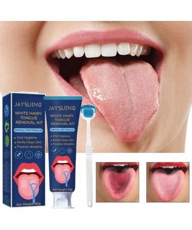 Effective Tongue Scraper Set | White Hair Tongue Removal & Cleaning Gel | Tongue Scrub Brush 1 Piece for Optimal Oral Health - Buy Online on GoSupps.com