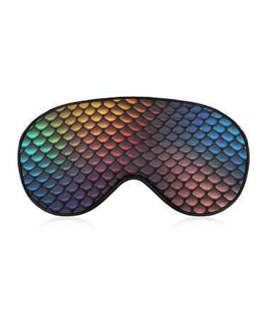 LynaRei Sleeping Mask Colorful Dragon Scales Texture Sleep Eye Mask Blindfold with Adjustable Strap Soft Eye Cover for Blocking Out Lights Style