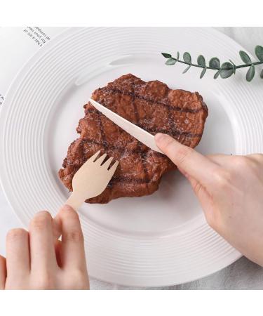 50 Count Disposable Wooden Cutlery | Compostable Cutlery Set - 50 Count Wooden Knives Disposable Utensils For-Parties-Picnics-Big-Event-Daily-Use Heat-Resistant 16.5cm/6.5in Wooden Knife X 50 - Buy Online on GoSupps.com