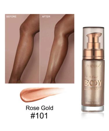Phoera Liquid Highlighter Body Shimmer Waterproof Bronzer Spray - 101 Rose Golden - Buy Online on GoSupps.com