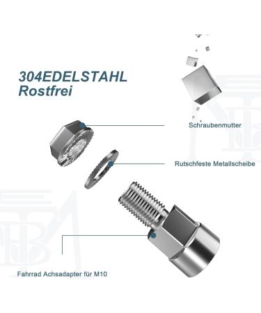 Buy EMTB Axis Adapter - Universal Bicycle Pendant Cup Adapter - M10 x 1.0 - Unisex Silver | International Shipping - Buy Online on GoSupps.com