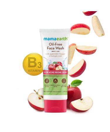 Mamaearth Oil-Free Face Wash with Apple Cider Vinegar | Salicylic Acid Cleanser for Oily & Acne Prone Skin | SLS & Paraben Free | 3.38 Fl Oz (100ml) | Buy Online Worldwide - Buy Online on GoSupps.com
