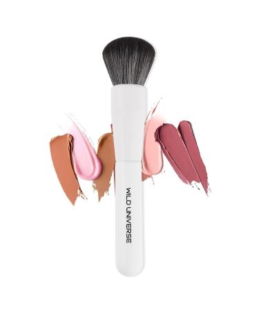 Blending Brush for Makeup, Ultimate Blending Brush for Foundation Concealer Contour By Wild Universe, Premium Dense and Firm Bristles for Liquid Cream and Flawless Powder, White Face Makeup Brush