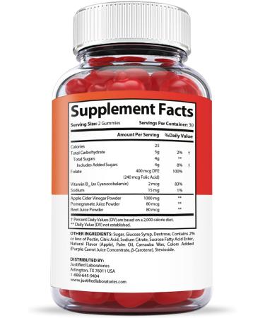 Justified Laboratories Impact Keto ACV Gummies 1000MG with Pomegranate Juice, Beet Root & B12 - 60 Gummies - Buy Online on GoSupps.com