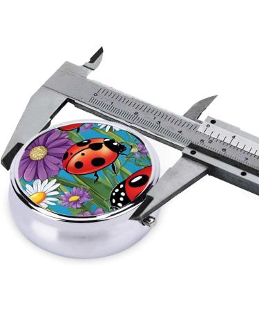 Colorful Ladybird Mini Round Pill Box - 3 Compartment Portable Organizer for Home Office & Travel - Buy Online on GoSupps.com