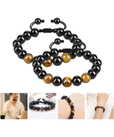 Men's Hematite Motion Sickness Bracelet Set - 2 PCS Magnetic Beaded Wristbands for Car & Seasickness Relief - Buy Online on GoSupps.com