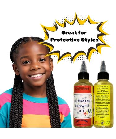 Ultimate Kids Hair Growth Oil - 100% Natural Light Formula for Sensitive Scalps - Travel Size 3.4oz with Sunflower Coconut & Vitamin E Oils - Buy Online on GoSupps.com