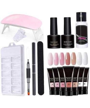 Nail Extension Gel Set Gel Polish Starter Kit with UV Lamp Nail File Clip FOR Home Salon Nail Glue - Buy Online on GoSupps.com