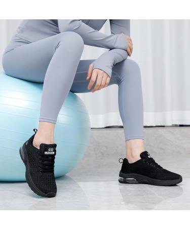 STQ Women's Air Cushion Running Shoes - Breathable Sneakers, Size 7, Black - Buy Online on GoSupps.com