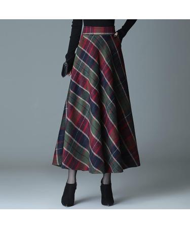 Shop Winter Ladies Skirt - Adjustable Lace Trim A-Line Ball Dress with High Elastic Waist | Midi Rocker Skirt in Rock Green XXL - Buy Online on GoSupps.com