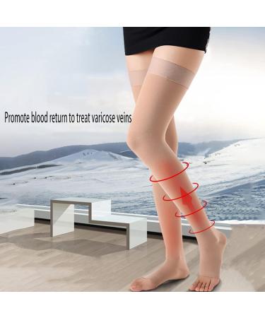 Medical Grade Aciyd Compression Stockings | Firm Support Opaque Open Toe for Varicose Veins | Nursing | XL (Black M) | International Shipping - Buy Online on GoSupps.com