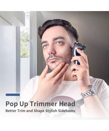 YOHOOLYO Electric Razor for Men - Waterproof Rotary Shaver, USB Rechargeable with Pop-Up Trimmer - Buy Online on GoSupps.com