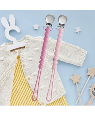Pacifier Clips Baby Girls - MORIBOX Paci Clip 2 Pack R-Pink for Soothing Baby Binky Holder - Perfect Shower or Birthday Gift - Buy Online on GoSupps.com