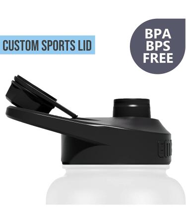 Embrava 32oz Insulated Sports Water Bottle - Quick Open Lid for Gym and Outdoors - Leak Proof, BPA-Free Stainless Steel - Black/White - Buy Online on GoSupps.com