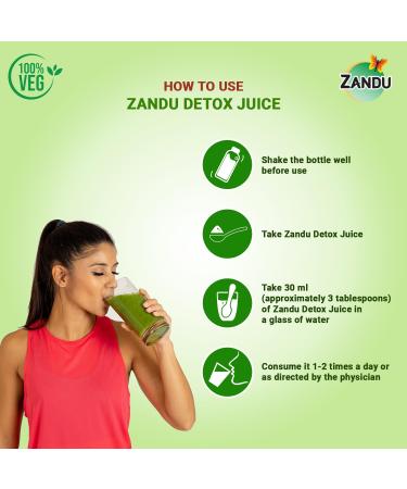 ZANDU Detox Juice 1L - 100% Ayurvedic & Natural Rich in Vitamin C Supports Body Detox & Blood Purification - Buy Online on GoSupps.com