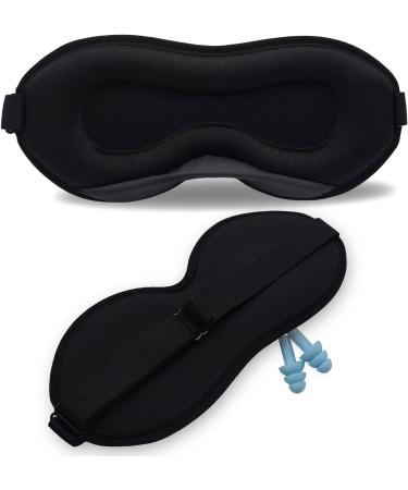 100% Blackout Eye Mask for Sleeping - Soft 3D Blindfold for Eyelash Extensions - Adjustable Strap - Men and Women - Black - Buy Online on GoSupps.com