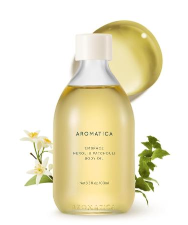 AROMATICA Embrace Body Oil Patchouli & Neroli Essential Oil Aromatherapy Oils Scented Body Oil After Shower Body Oil for Women Non-Greasy Body Serum Body Moisturizer for Dry Skin 3.38 fl. oz 01. Neroli & Patchouli