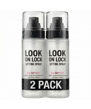 Hard Candy Look On Lock Setting Spray Alcohol-Free 16 HR Hold Sweat Resistant Longwear (Pack 2)
