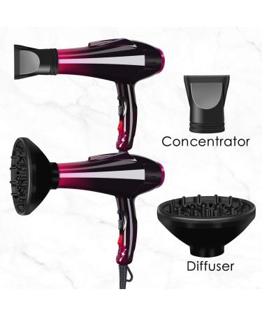 Mannice 3500W Professional Salon Hair Dryer - Ionic Blow Dryer with AC Motor 3 Heat Settings Cool Shot Tourmaline Ceramic Concentrator & Diffuser - 110V Purple - Buy Online on GoSupps.com